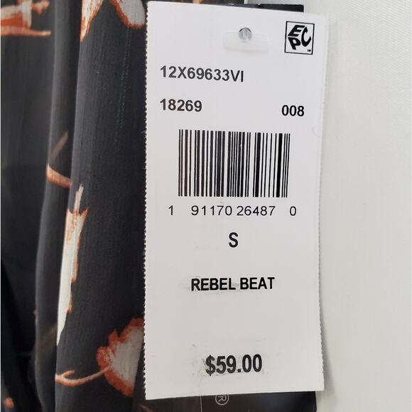 NWT Ash & Violet sexy partly sheer floral v neck bodysuit size small - Picture 11 of 12